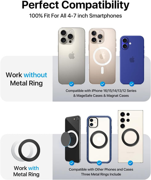andobil MagSafe Car Mount, 20 Strongest Magnets, Upgraded 3M Adhesive, Dashboard Magnetic Phone Holder