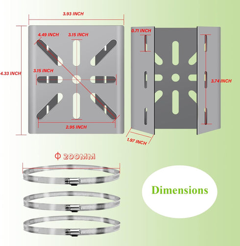 Universal Wall Mounting Bracket with 3 Loops - Stainless Steel Vertical Pole Mount Adapter for CCTV Security Camera
