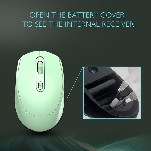 ONE-UP Wireless Mouse, 2.4G + Bluetooth, Rechargeable Battery, Silent, Portable, USB Nano Receiver for Laptop,