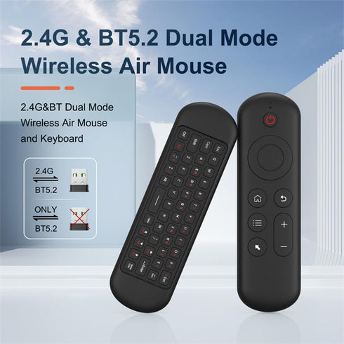 LUVI Air Mouse Remote Control, Wireless Mini Keyboard 2.4G & BT5.2 Motion Sensing Backlit Rechargeable, Compatible with