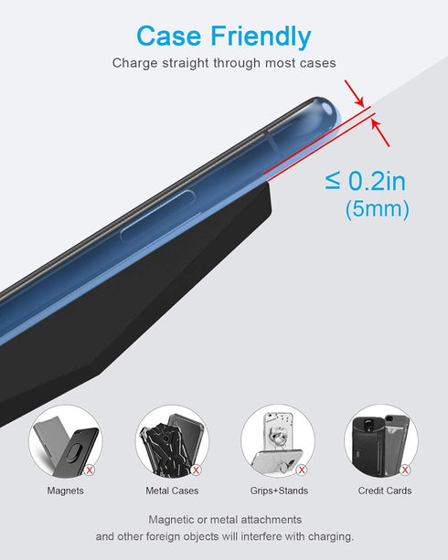 NANAMI 30W Max Wireless Charger, Qi Certified Fast Charging Stand with USB-A Port, Compatible with iPhone