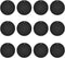 Mount Metal Plate (12 Pack) for Magnetic Car Mount Phone Holder with Full Adhesive - 12X Round (Black)