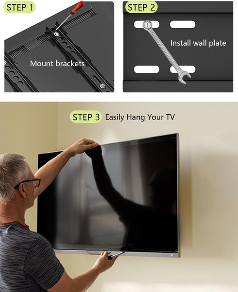 Fixed TV Wall Mount, Flat Mount Bracket for Most 14-43 Inches TVs, Low Profile Space Saving Mount