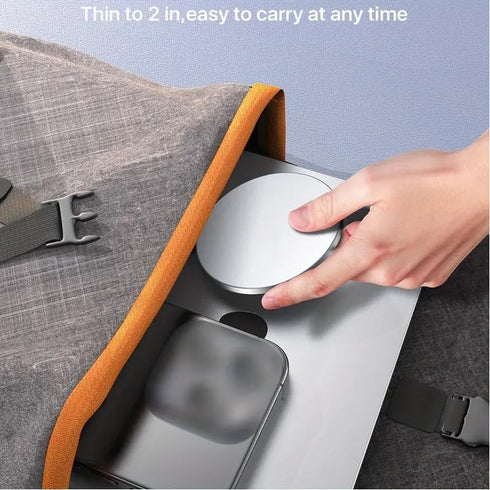 Generic 15W 2-in-1 Magnetic Wireless Charger, Ultra-Thin Charging Pad with USB-A & USB-C Cable, Fast Wireless Charging