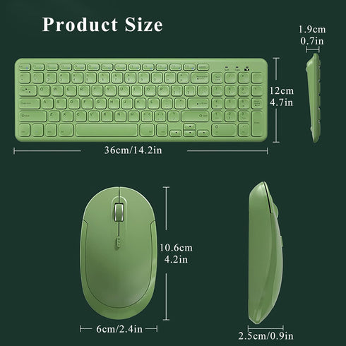 Wireless Keyboard and Mouse Combo, JieruiDeng 2.4Ghz USB Cordless Slim Silent Keyboard and Mouse Kit