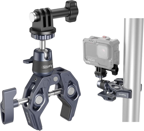 SMALLRIG Camera Mount Clamp, Gopro Motorcycle and Bike Handlebar Mount Kit, Max Load 3.5KG for DSLR and Action Cameras