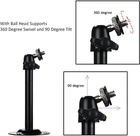 5.5inch Security Camera Wall Mount for Arlo Camera - CCTV Bullet Video Camera Ceiling Mount (4 Packs, Black)