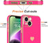 Teageo Cute Love Heart Case for iPhone 14 Plus - Luxury Plating Soft Bling Back Cover with Raised Full Camera
