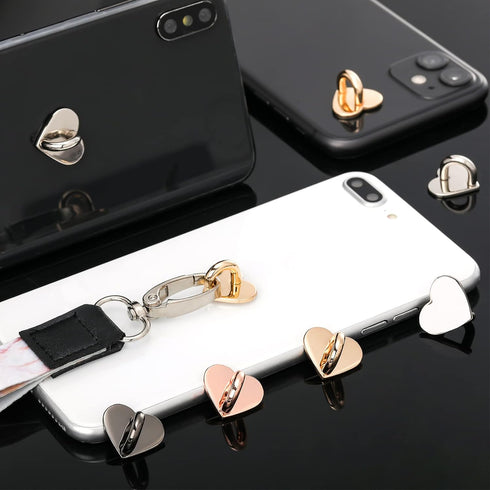 Moxweyeni 8 Pcs Cell Phone Finger Ring Adhesive Metal Phone Finger Grip Loop Stand Heart Grip Holder Charm Hook for DIY