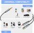 Headphone Splitter TRRS Headset Adapter Y Splitter Cable Stereo Male to 2 Female Separate Mic and Audio Compatible with PS4 Xbox One Laptop Phone PC Gaming Headset (3 Pack)