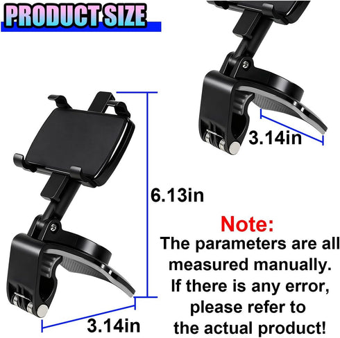 Deaelf 360 3 7 inch (1PC) Universal Car Phone Holder Mount, Degrees Rotation ABS Car Dashboard Clip Mount