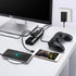 RSHTECH 7 Ports USB 3.0 Powered Hub with 4 High Speed Data Transfer + 3 Fast Charging Ports, 36W Adapter (A37-Black)