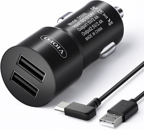 VIOFO D5000 Type-C USB Cigarette Charger with 11.4ft(3.5M) Power Cable for A229 Pro/A229