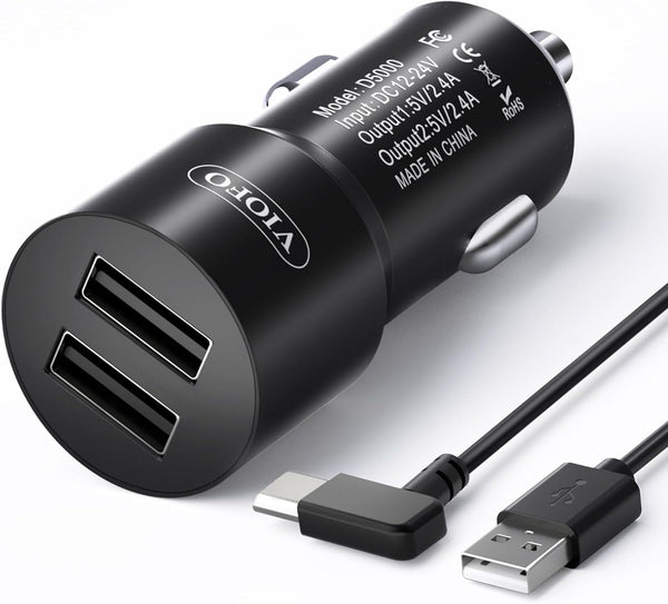 VIOFO D5000 Type-C USB Cigarette Charger with 11.4ft(3.5M) Power Cable for A229 Pro/A229