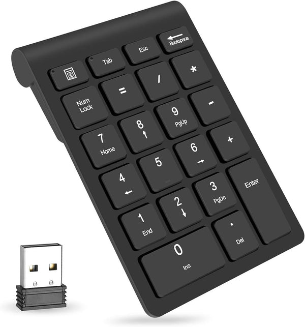 Foloda Wireless Number Pads, Numeric Keypad Numpad 22 Keys Portable 2.4 GHz Financial