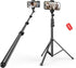 EMART Tripod for iPhone, Adjustable 52’’ Tall Portable Travel Stand, Cell Phone Tripod with Remote for Smartphone