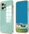 Xiaomi Redmi Note 12 4G Case - Shockproof Soft Cover, Pink Silicone & Green Plating, Compatible with Redmi Note 12 4G.