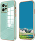Xiaomi Redmi Note 12 4G Case - Shockproof Soft Cover, Pink Silicone & Green Plating, Compatible with Redmi Note 12 4G.
