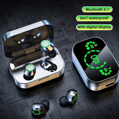 True Wireless Earbuds YD03, Bluetooth 5.3, Touch Control, LED Charging Case, Built-in Mic for Sports, Work, Travel