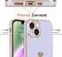 Teageo Cute Love Heart Luxury Electroplate Case for iPhone 14, Raised Camera Protection Bumper, Purple
