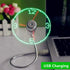 DECVO USB LED Clock Fan - 90mm USB-Powered Portable Mobile Fan with Clock, LED Light Time (2 PACK)