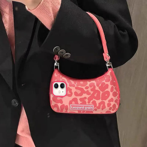 Cute Aesthetic Pink Leopard Print Wallet Case for iPhone 11, Shockproof Protective Case with Strap for Women Girls