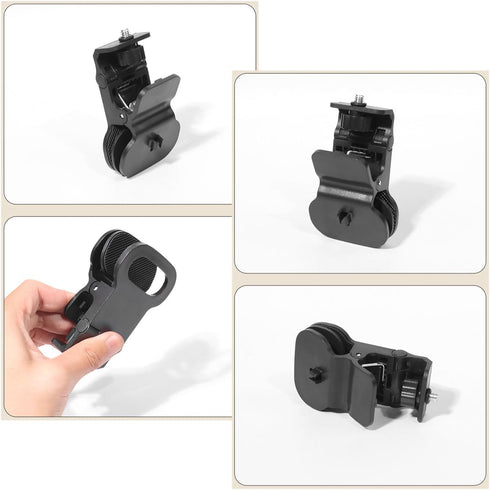 2 Pack Selfie Light Clip Mount Holder with 1/4 Screw Connector for Monitor Camera Screen, Tripod, Tablet Video