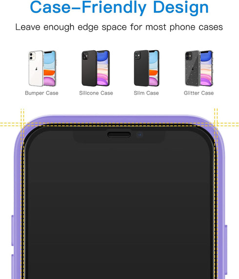 JETech 2-Pack One Touch Install Screen Protector for iPhone 11/XR 6.1", HD Clear Tempered Glass, Full Coverage, Auto