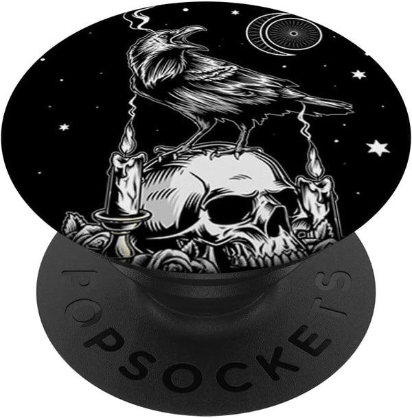 Black Crow Raven Skull Viking Norse Occult PopSockets Standard Grip