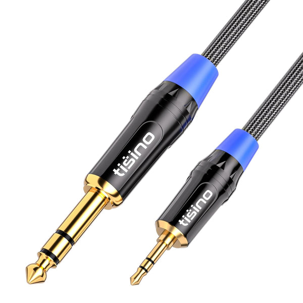 tisino 1/8 to 1/4 Stereo Audio Cable, 3.5mm to 1/4 Adapter Aux Cord for Guitar, Keyboard, Laptop, Speaker, 6ft