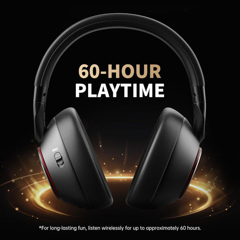 Hybrid Active Noise Cancelling Headphones with Microphone, HiFi Stereo Over-Ear Headphones, Deep Bass