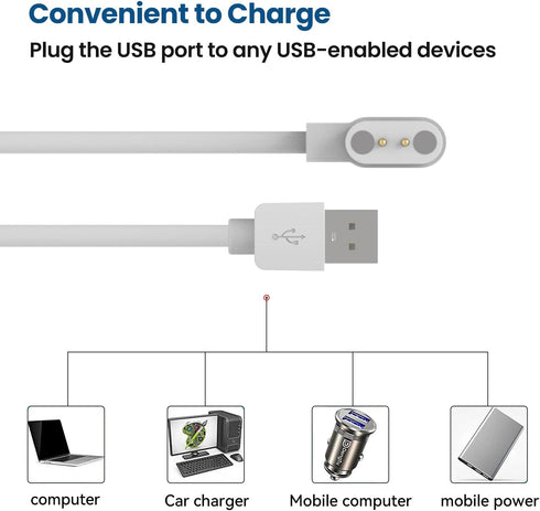 2-Pack Charger Compatible with Veryfit/Da Fit Smart Watch, Replacement Charging Cable for Smart Watch with Da Fit App