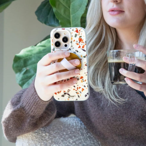 Sonix Magnetic Phone Grip, Glitter - Gold | Removable Silicone Ring Loop Holder Compatible with MagSafe