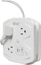 20W Travel Power Strip, SUPERDANNY 3-Foot Extension Cord with 3 Outlets & 3 Fast Charging USBs, White