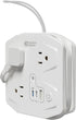 20W Travel Power Strip, SUPERDANNY 3-Foot Extension Cord with 3 Outlets & 3 Fast Charging USBs, White
