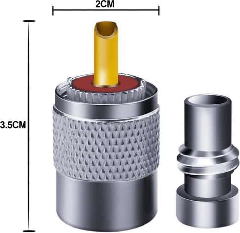 PL259 Coaxial Connectors - 19 Pcs PL-259 UHF Male Solder Connector Plug with Reducer for RG59 RG8 RG213 Coaxial Cable