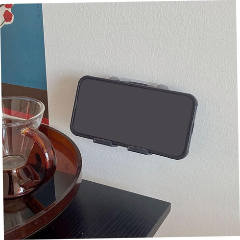 NUOBESTY 2pcs Wall Mount Phone Holder for Bedroom No Punching Adhesive Design Multi-Functional Smartphone Stand TV