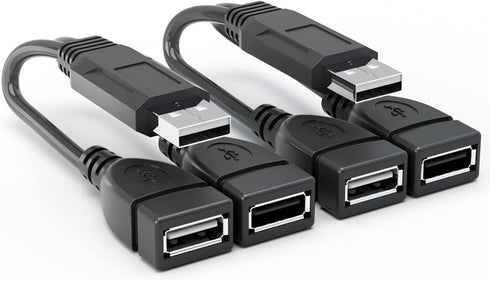 USB Cable, 2-Port USB 2.0 Male to Female Splitter, High-Speed Charging & Data Transfer for Laptop, Car, Mac, TV, PC,