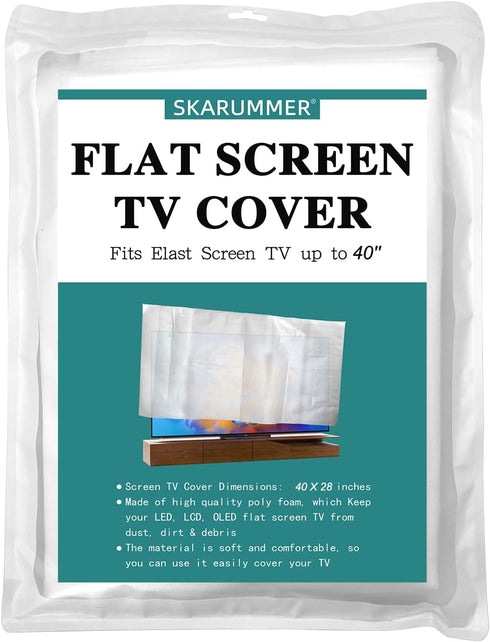 SKARUMMER Foam Flat Screen TV Cover: Fits Up to 40''W x 28''H for Protection During Moving or Renovation