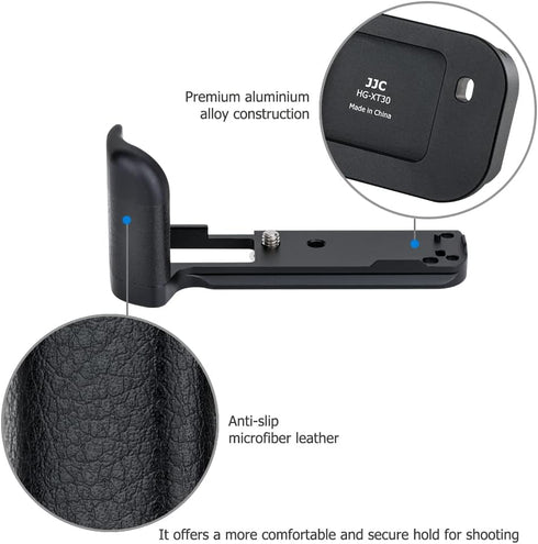 Metal Hand Grip L Bracket for Fuji Fujifilm X-T30 II, X-T30, X-T20, X-T10 with Battery Compartment Opening