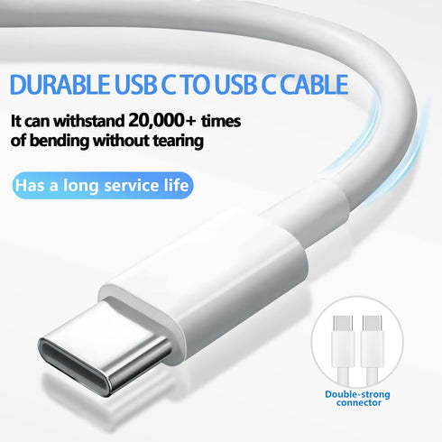 Dayaoncy Fast USB C to USB C Cable 6ft, 3Pack 60W Fast Charging Type C Charging Cable for iPhone 15 Pro Max Plus,