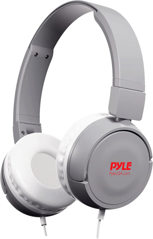 PYLE Comfortable Lightweight Kids Wired Headphones, Foldable Adjustable On-Ear Headset for Children