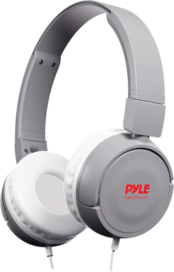 PYLE Comfortable Lightweight Kids Wired Headphones, Foldable Adjustable On-Ear Headset for Children