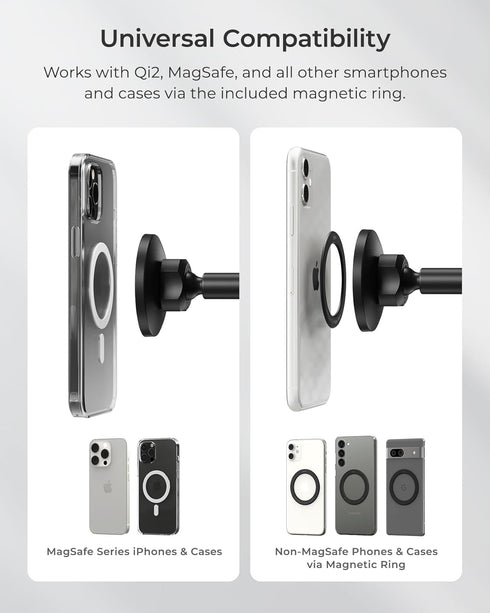 iOttie iTap 3 Magnetic Dash & Windshield Mount Car Phone Holder, Compatible with Qi2, MagSafe, iPhone, and Android