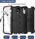 iPhone 12/12 Pro Case - Heavy Duty Rugged Cover with Belt Clip Holster & 2X Screen Protector (Black B)