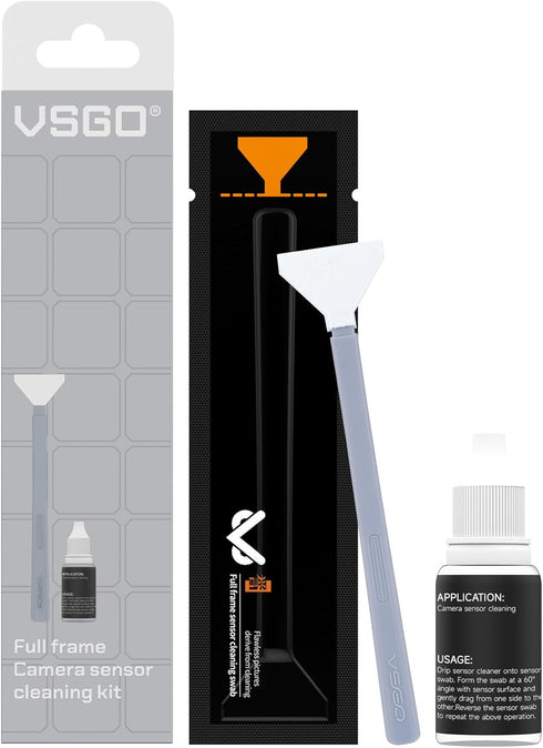 VSGO Full Frame Sensor Cleaning Kit, 6pcs Sensor Swabs & 10ml Sensor Cleaner