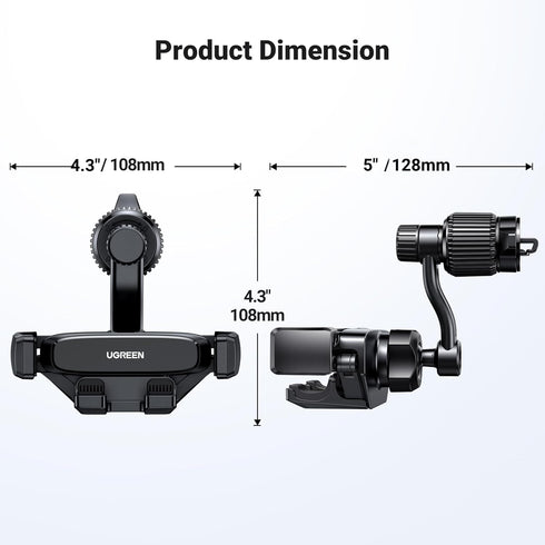 UGREEN Car Phone Holder Vent Mount, Never Blocking Air Vent Clip Compatible with iPhone 15/14/13/12 Pro Max Mini Plus,