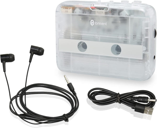 Portable Cassette Player, Bluetooth Tape Player with FM Radio, Stereo Cassette Tape Recorder, Auto Reverse Function