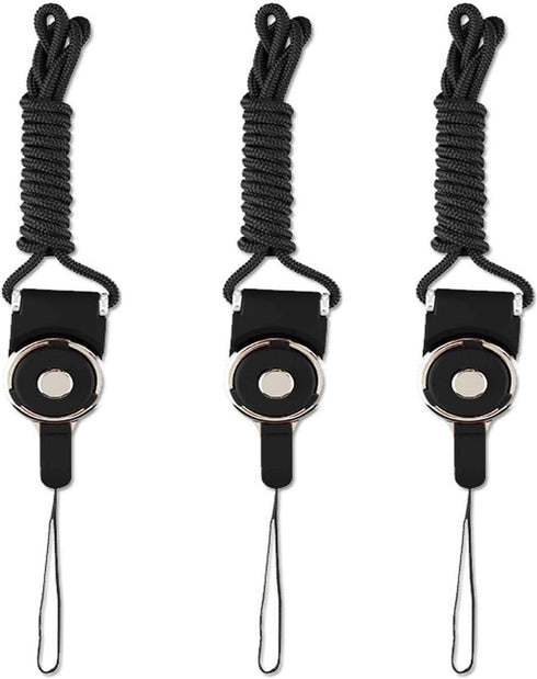 3Pcs Detachable Cell Phone Neck Lanyard Strap, Ideal for Cellphone, ID Card Badge, Camera, iPod, PSP, USB Flash Drive -