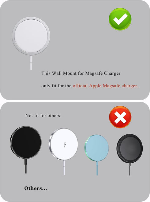 Phone Wall Mount for Magsafe Charger | Bedside Holder Compatible with Magsafe Accessories for iPhone 12/12 Pro/13 Pro